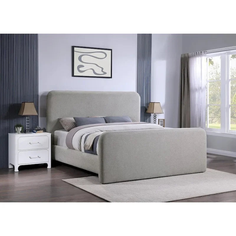 Lit plateforme rembourré Kendra Grey