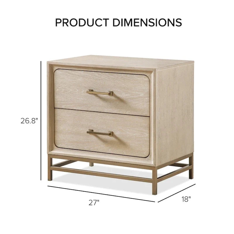 Ensemble de chambre à coucher 3 pièces lit et 2 tables de chevet en bois massif de chêne transitionnel Drayden de Furniture of America