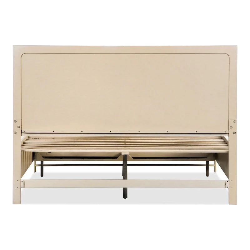 Ensemble de chambre à coucher 3 pièces lit et 2 tables de chevet en bois massif de chêne transitionnel Drayden de Furniture of America
