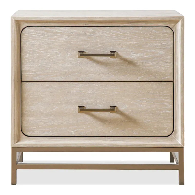 Ensemble de chambre à coucher 3 pièces lit et 2 tables de chevet en bois massif de chêne transitionnel Drayden de Furniture of America