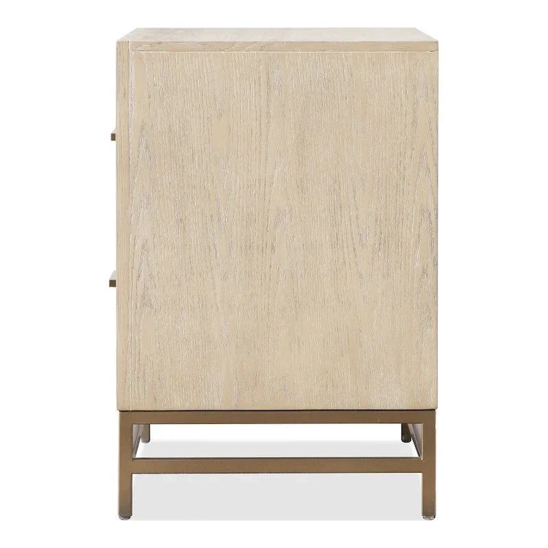 Ensemble de chambre à coucher 3 pièces lit et 2 tables de chevet en bois massif de chêne transitionnel Drayden de Furniture of America