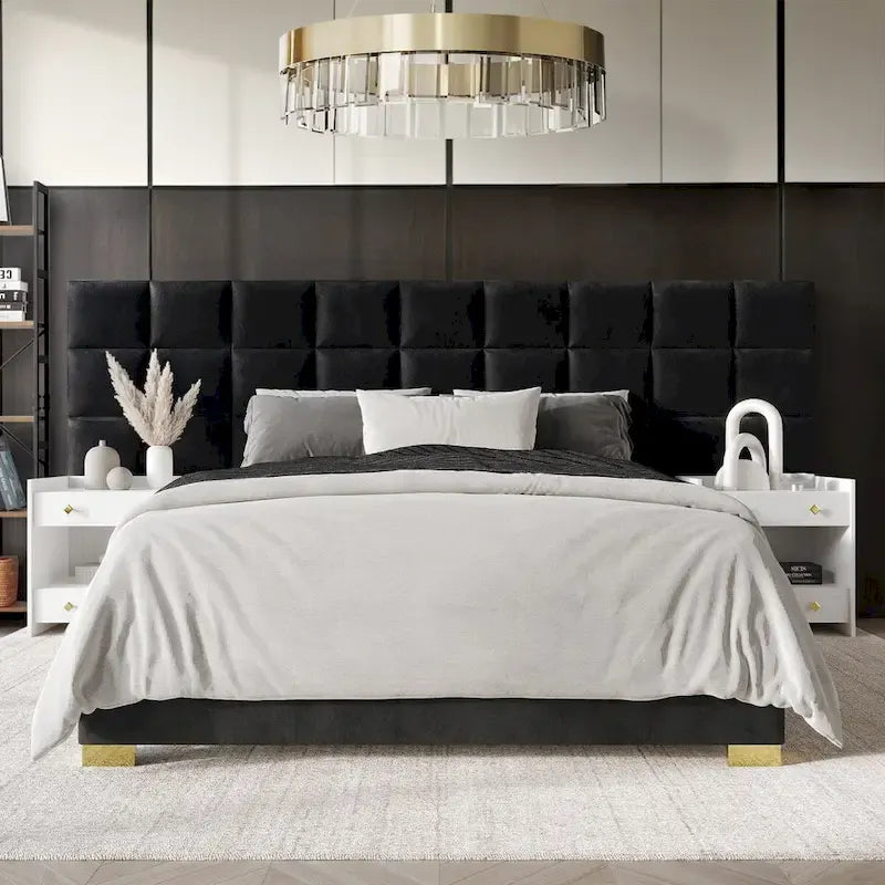 Ensemble de chambre à coucher CraftPorch avec panneaux muraux de style milieu du siècle