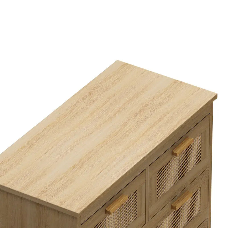 Cassettiera a 4 cassetti in rattan, per camera da letto, soggiorno, corridoi
