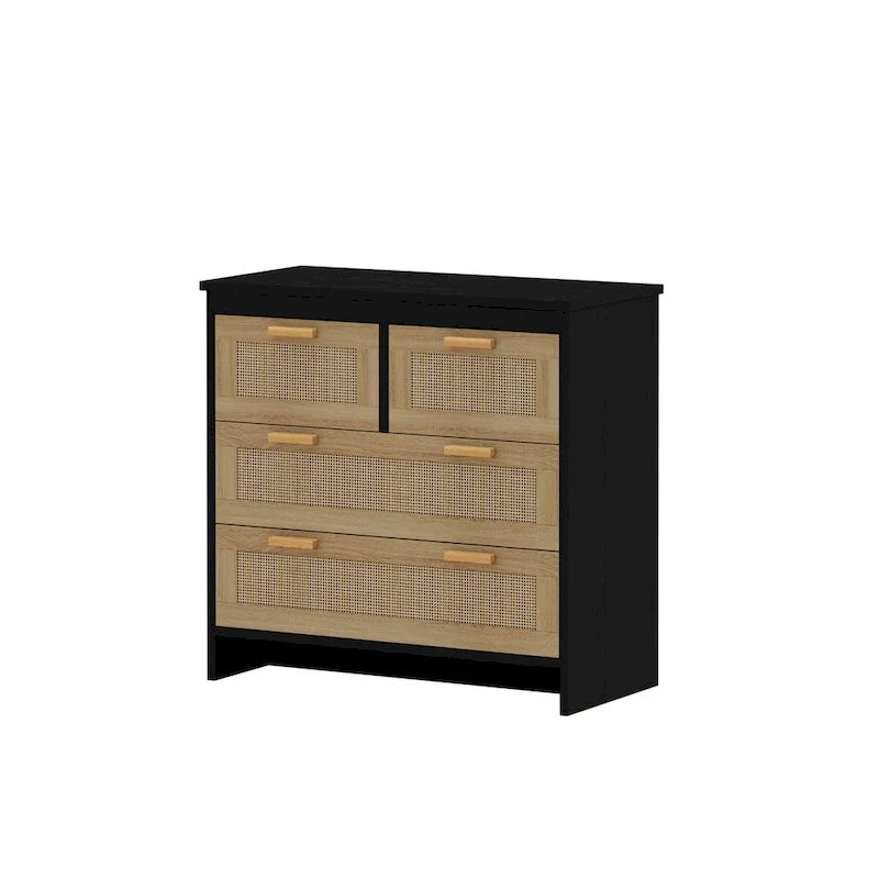 Cassettiera a 4 cassetti in rattan, per camera da letto, soggiorno, corridoi