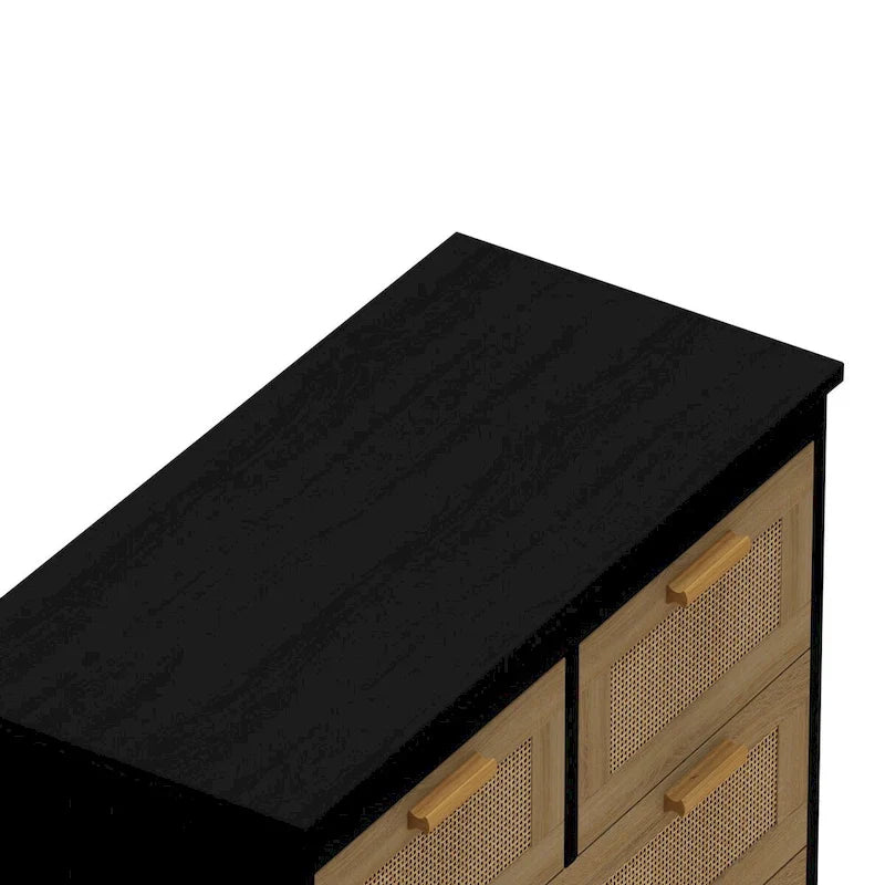 Cassettiera a 4 cassetti in rattan, per camera da letto, soggiorno, corridoi