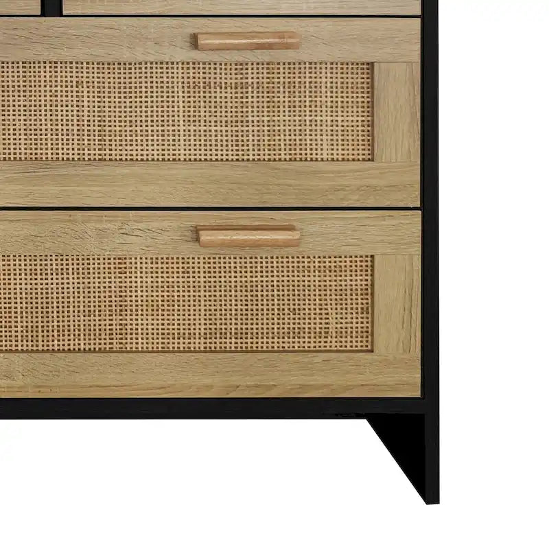 Cassettiera a 4 cassetti in rattan, per camera da letto, soggiorno, corridoi