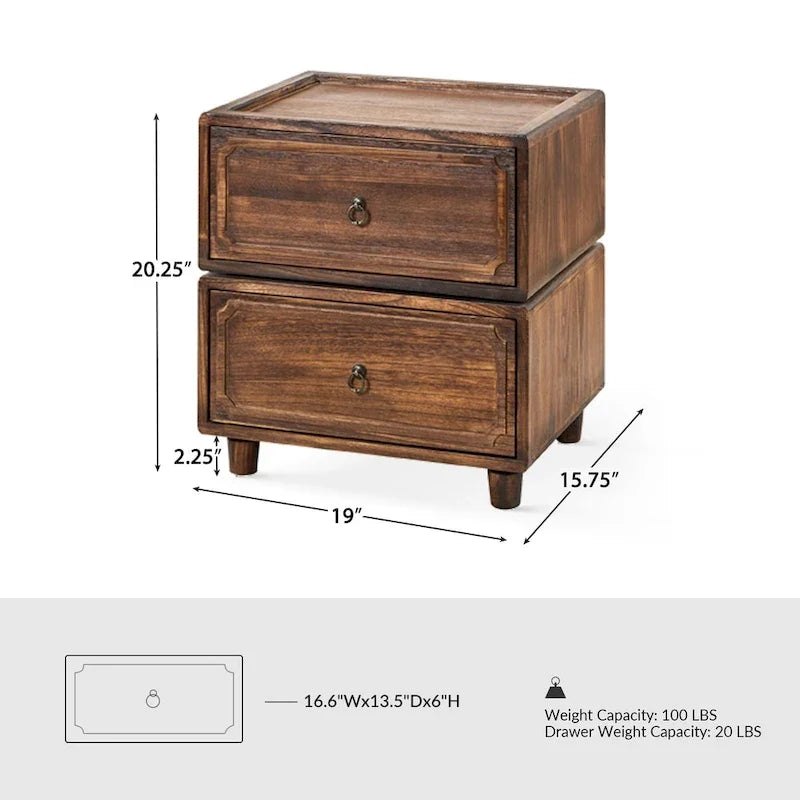 Table de chevet à tiroirs Greg Transitional 2 avec plusieurs configurations par HULALA HOME