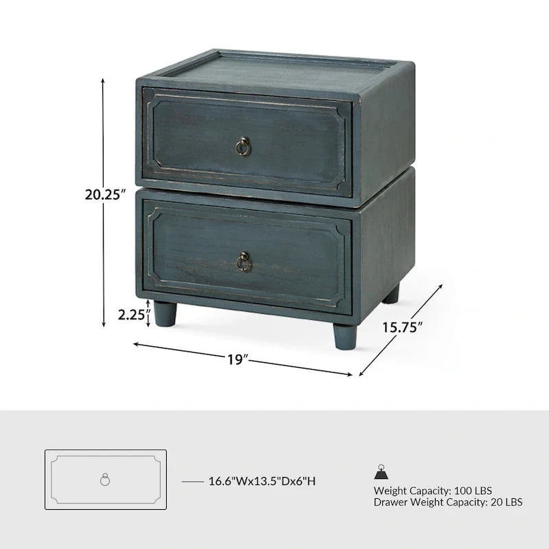 Table de chevet à tiroirs Greg Transitional 2 avec plusieurs configurations par HULALA HOME