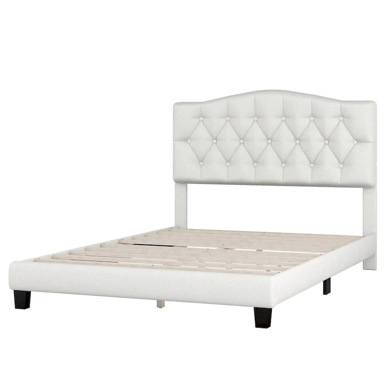 Lit plateforme rembourré avec tête de lit incurvée par Harper&Bright Designs