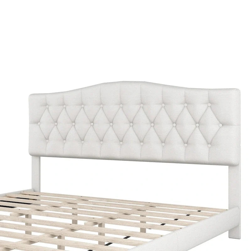 Lit plateforme rembourré avec tête de lit incurvée par Harper&Bright Designs