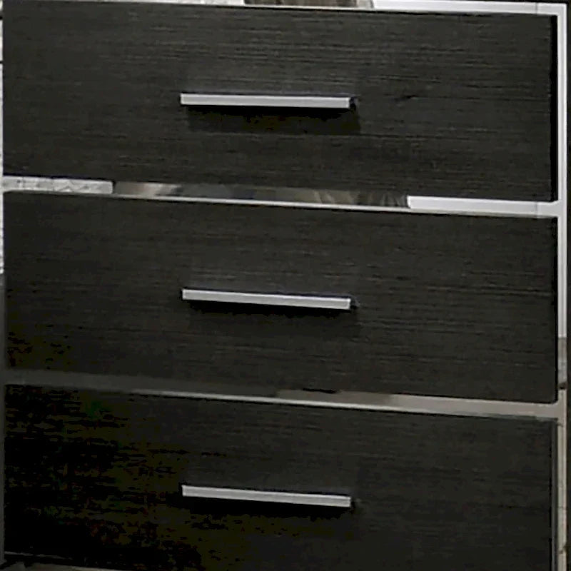 Furniture of America Kastela Set letto con pannelli, comodino e cassettiera in 3 pezzi, grigio, contemporaneo, con luci a LED e porte USB