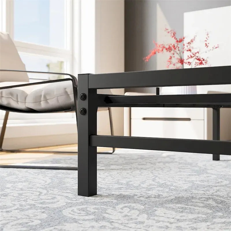 Cadre de lit plateforme Queen Size avec tête de lit en bois, rangement sous le lit