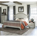 Set Camera da Letto 3 Pezzi Finitura Grigio Chiaro Letto Cassettone Comodino