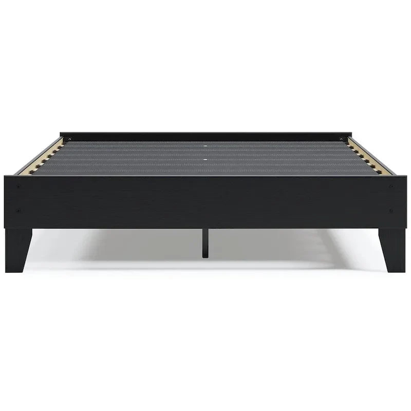 Lit plate-forme noir Ashley Finch de Signature Design avec 2 tables de chevet
