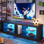 Mobile porta TV in truciolato con ripiani in vetro 47A x 140L x 35P cm