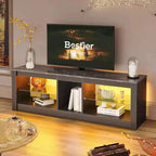 Mobile porta TV in truciolato con ripiani in vetro 47A x 140L x 35P cm