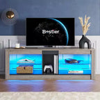 Mobile porta TV in truciolato con ripiani in vetro 47A x 140L x 35P cm