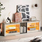 Mobile porta TV in truciolato con ripiani in vetro 47A x 140L x 35P cm