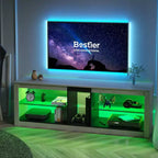 Mobile porta TV in truciolato con ripiani in vetro 47A x 140L x 35P cm