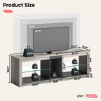 Mobile porta TV in truciolato con ripiani in vetro 47A x 140L x 35P cm