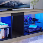 Mobile porta TV in truciolato con ripiani in vetro 47A x 140L x 35P cm