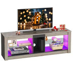 Mobile porta TV in truciolato con ripiani in vetro 47A x 140L x 35P cm