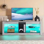 Mobile porta TV in truciolato con ripiani in vetro 47A x 140L x 35P cm