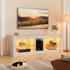 Mobile porta TV in truciolato con ripiani in vetro 47A x 140L x 35P cm