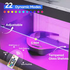 Mobile porta TV in truciolato con ripiani in vetro 47A x 140L x 35P cm