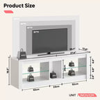 Mobile porta TV in truciolato con ripiani in vetro 47A x 140L x 35P cm