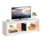 Mobile porta TV in truciolato con ripiani in vetro 47A x 140L x 35P cm