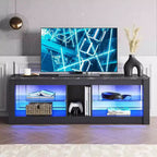 Mobile porta TV in truciolato con ripiani in vetro 47A x 140L x 35P cm
