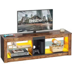 Mobile porta TV in truciolato con ripiani in vetro 47A x 140L x 35P cm