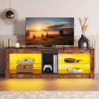 Mobile porta TV in truciolato con ripiani in vetro 47A x 140L x 35P cm