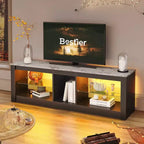 Mobile porta TV in truciolato con ripiani in vetro 47A x 140L x 35P cm