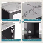Mobile porta TV in truciolato con ripiani in vetro 47A x 140L x 35P cm