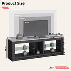 Mobile porta TV in truciolato con ripiani in vetro 47A x 140L x 35P cm