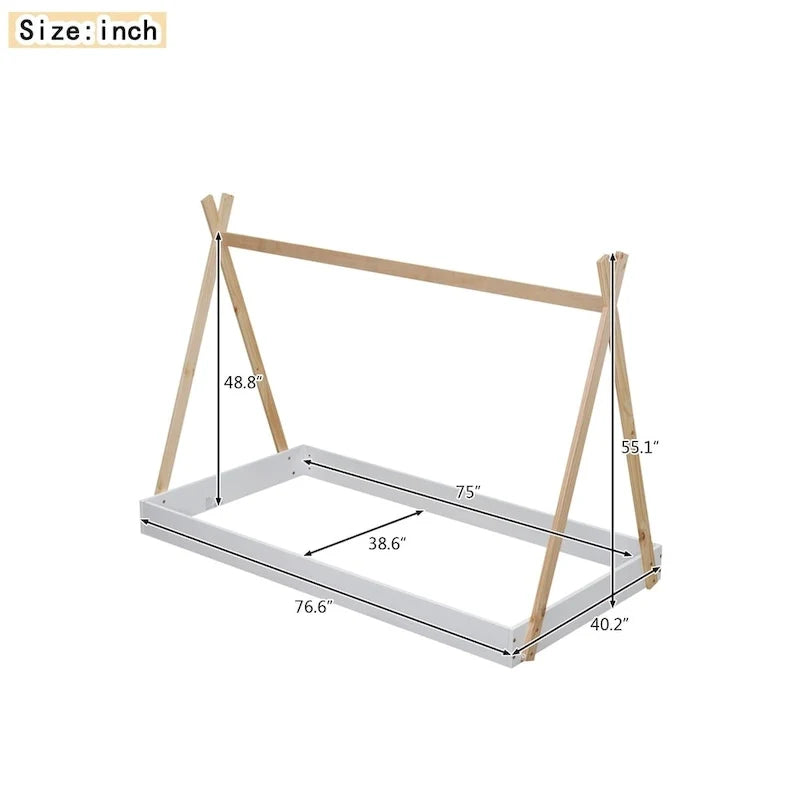Lit de sol de tente avec structure triangulaire