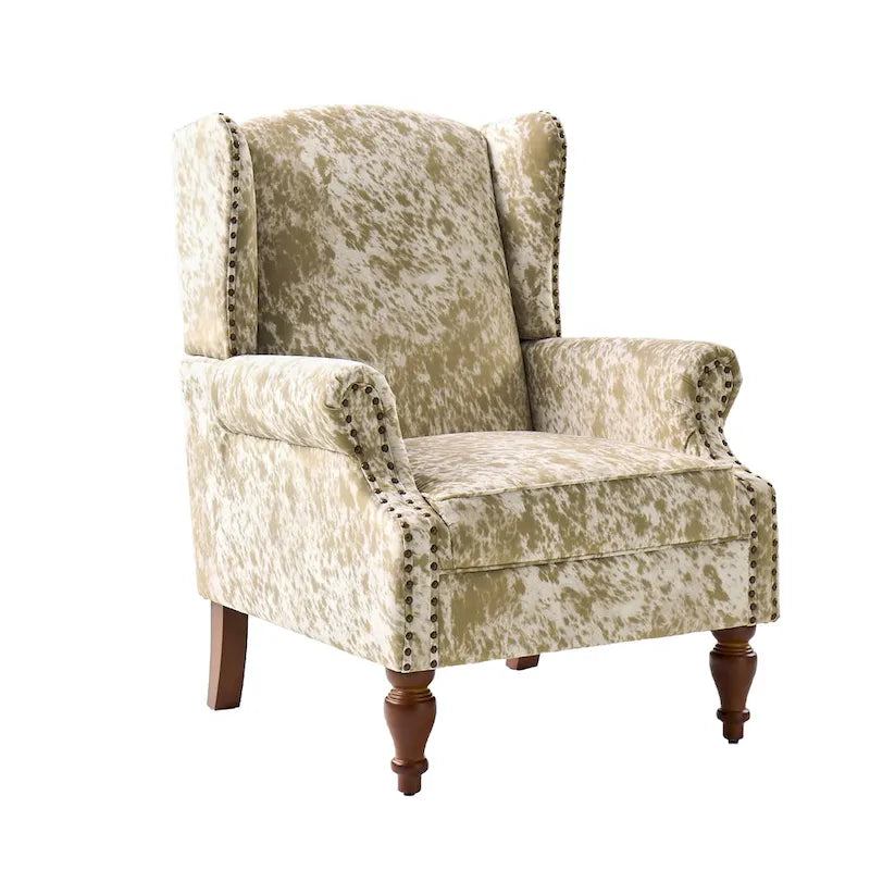 Ivan Traditional Animal Pattern Armchair with Nailhead Trim by HULALA HOME