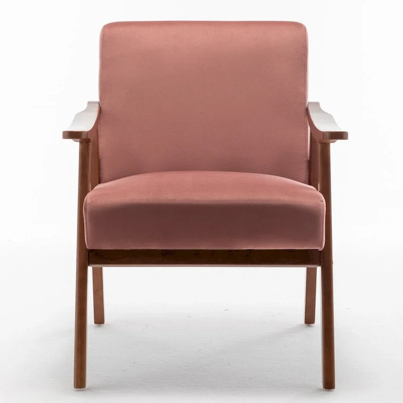 Extra-Thick Backrest Accent Chair with Solid Wood Frame
