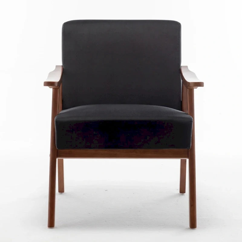 Extra-Thick Backrest Accent Chair with Solid Wood Frame