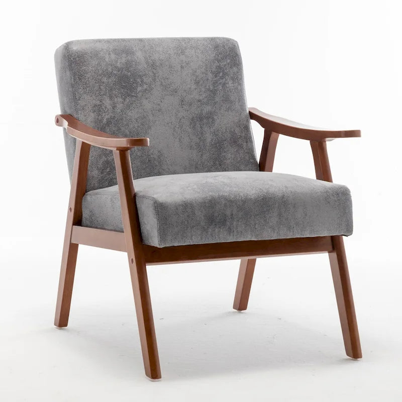Extra-Thick Backrest Accent Chair with Solid Wood Frame