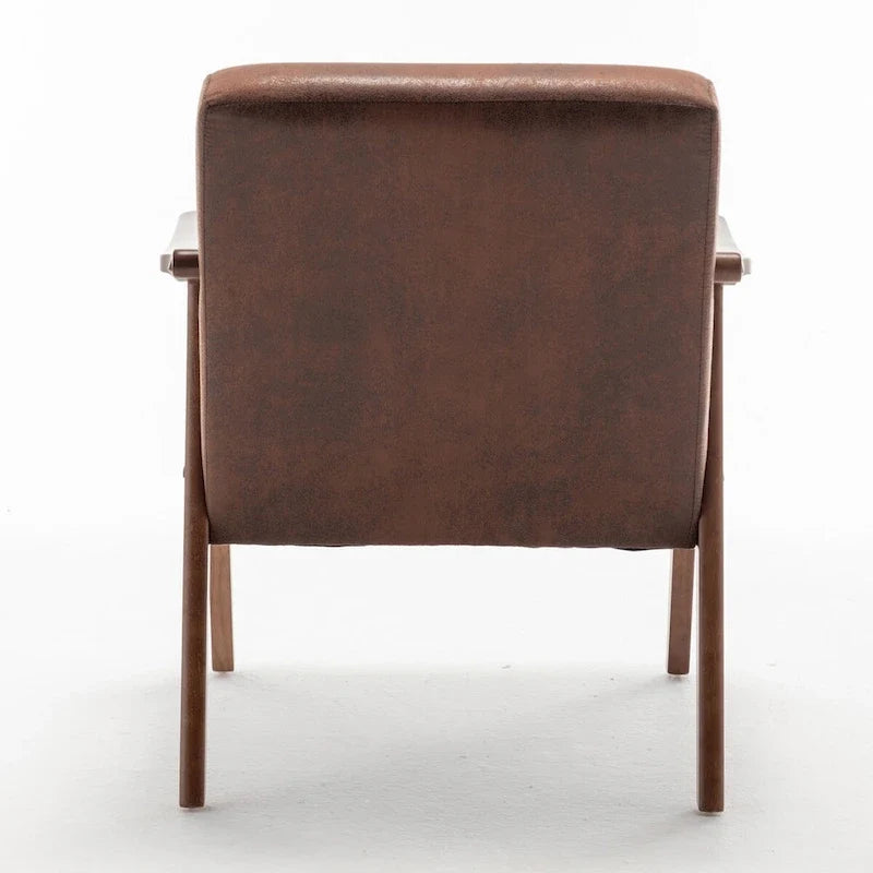 Extra-Thick Backrest Accent Chair with Solid Wood Frame