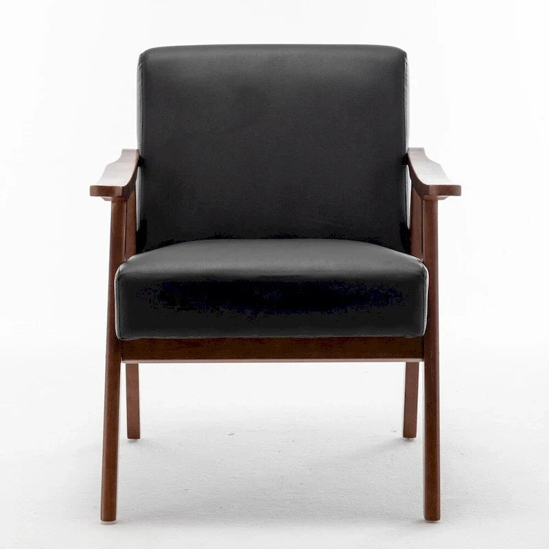 Extra-Thick Backrest Accent Chair with Solid Wood Frame