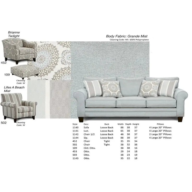 Lifes a Beach Mist Accent Chair