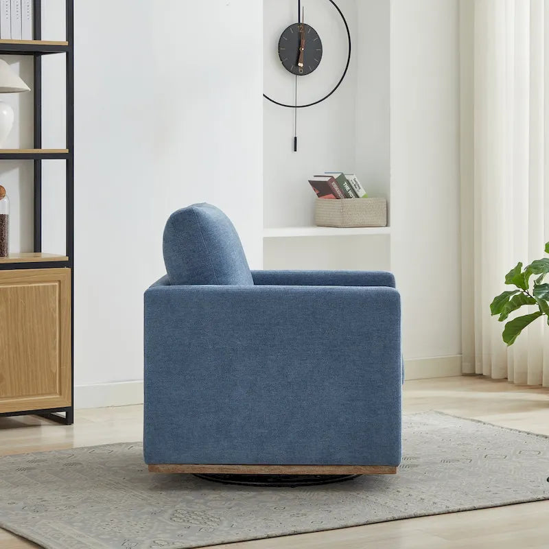 Square Upholstered Swivel Accent Chair