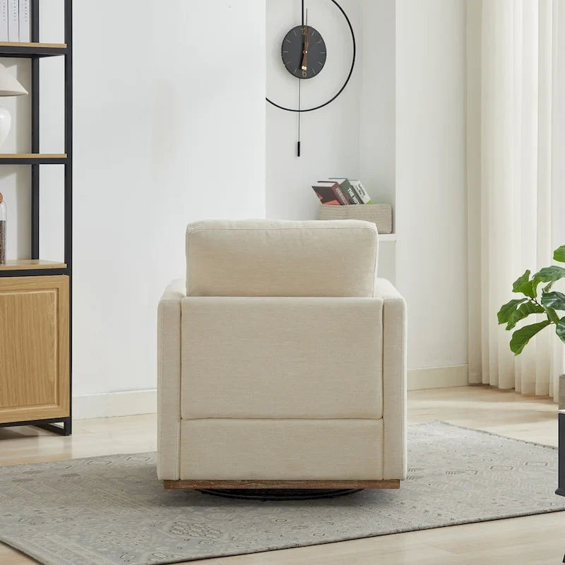 Square Upholstered Swivel Accent Chair