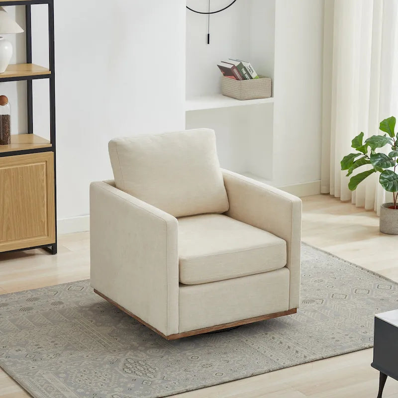 Square Upholstered Swivel Accent Chair