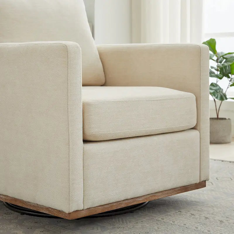 Square Upholstered Swivel Accent Chair
