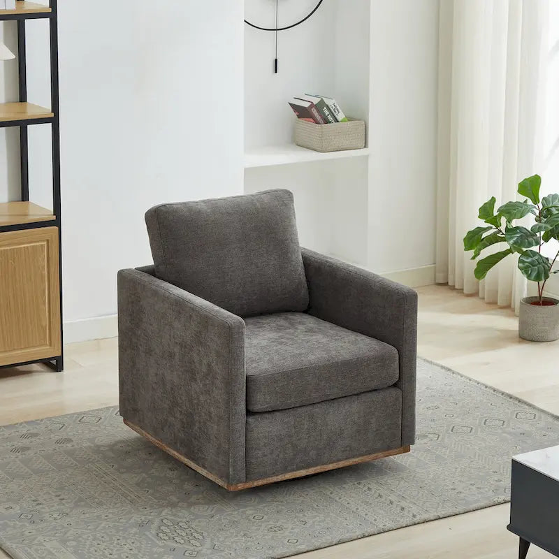 Square Upholstered Swivel Accent Chair